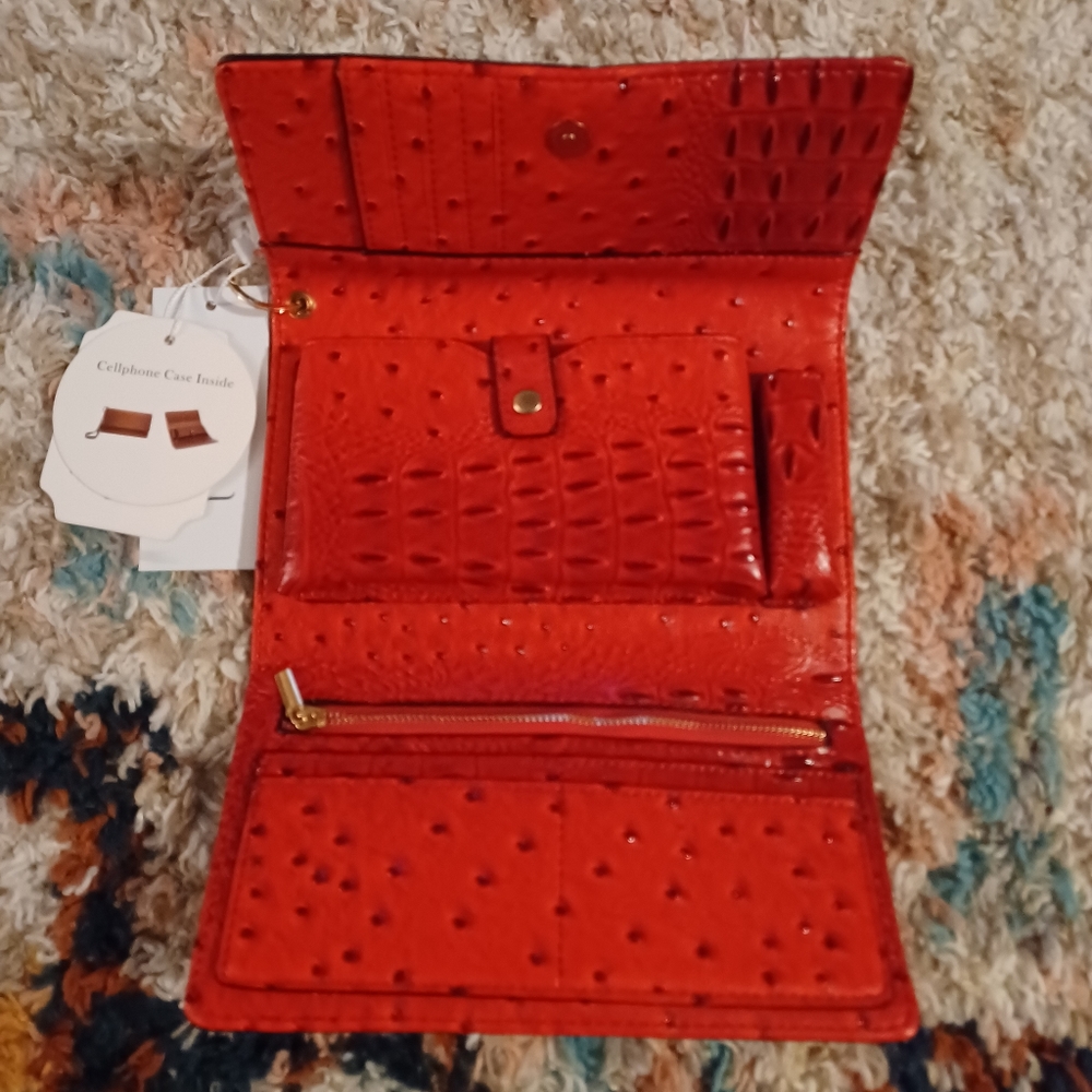 Vegan Red Wristlet/Clutch/Wallet • FINAL PRICE DROP